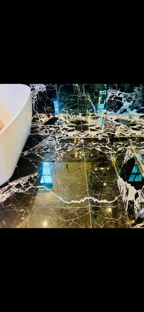 After: marble bathroom restoration